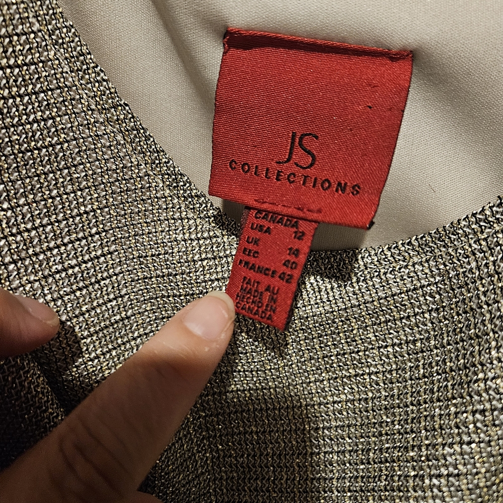 JS Collections Metallic Gold Tank Top - Picture 2 of 9
